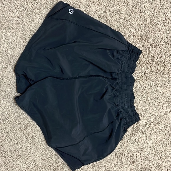 BLACK LULU SHORTS!!! Size 2!!! GREAT CONDITION!!!!! Good as new! High rise 4”. - Picture 2 of 3